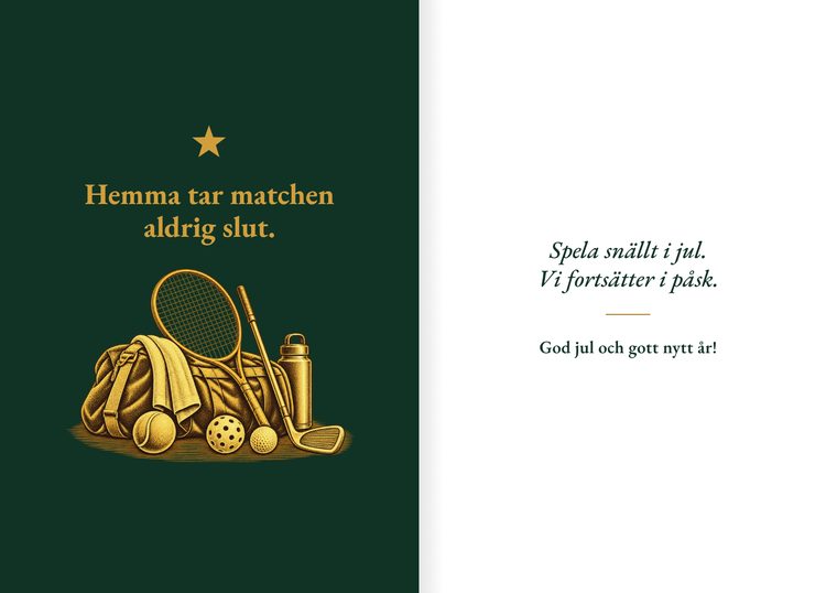 Kortet Hemmaplan, framsida och insida.